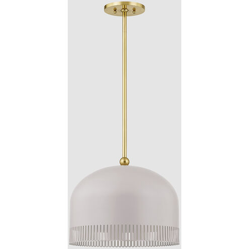 Liba 1 Light 15 inch Aged Brass/Soft Peignoir Pendant Ceiling Light